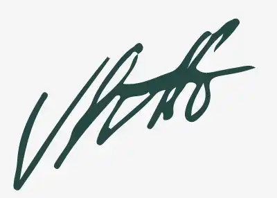 Künstlerische Unterschrift in Grün