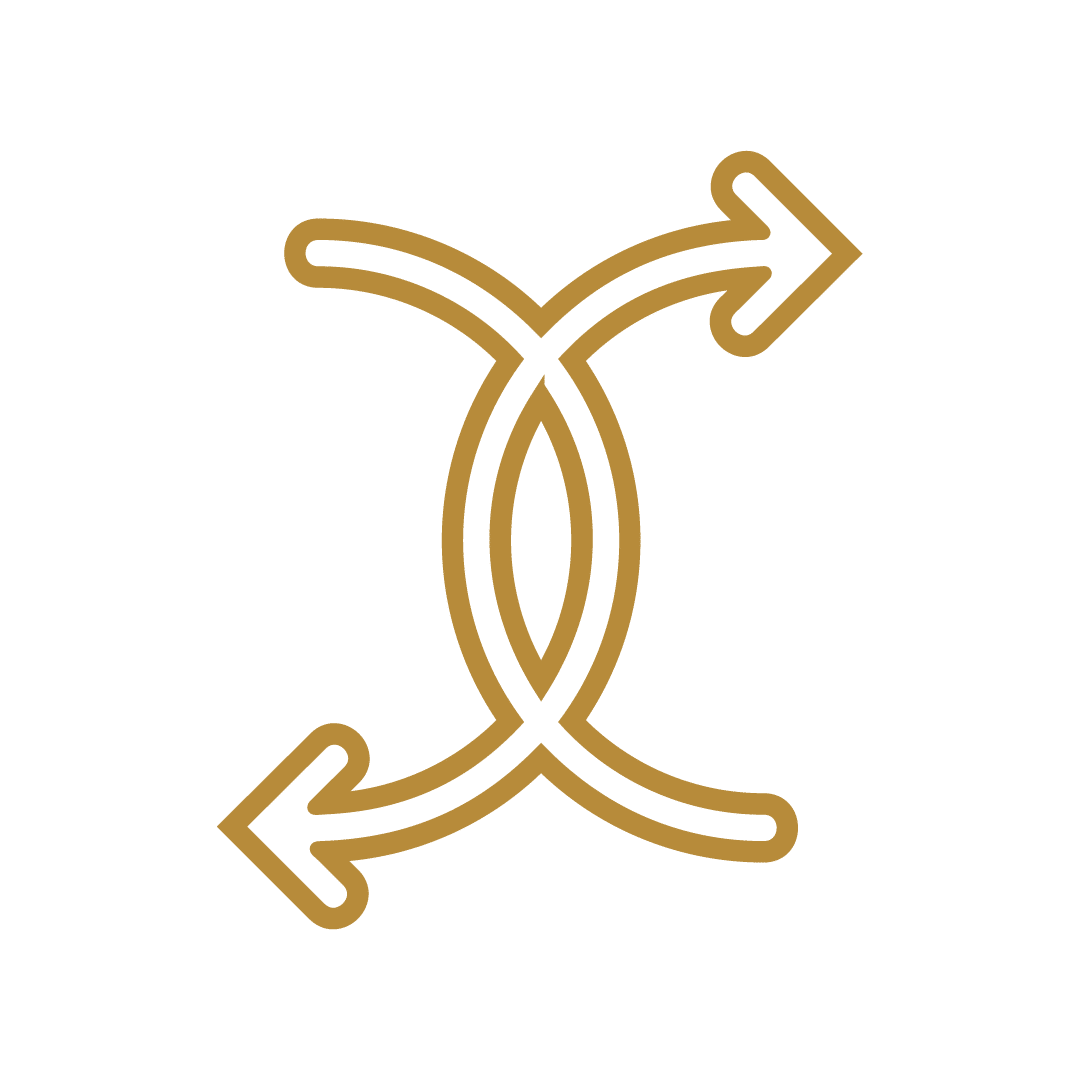 Zwei Pfeile, die Richtung wechseln