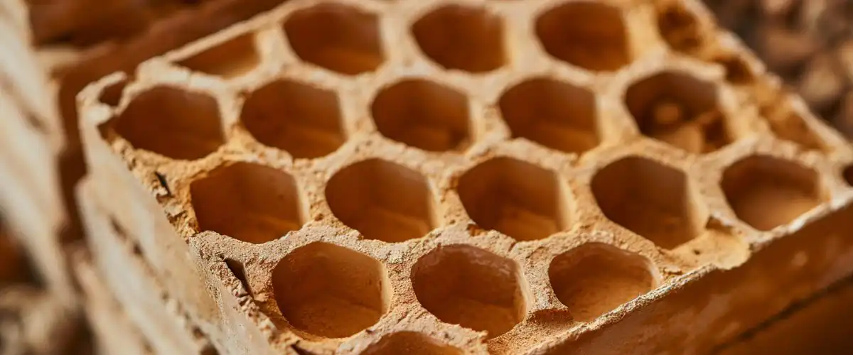 Dämmstoffe im Vergleich: Porotonziegel in einer Detailansicht